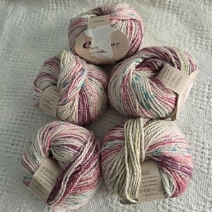 Ella Rae Discontinued "Pansies" Cotton Yarn Pink & Wine - 5 Skiens
